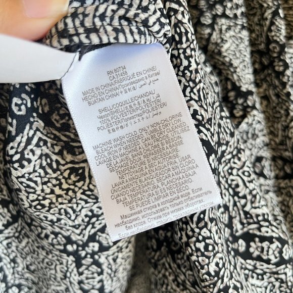 BCBG‎ Max Azria Meaghan Drape Front Patterned Tank Top Womens Size XS Blouse - Picture 5 of 7